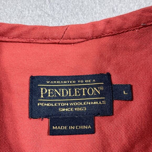 Pendleton Jacket Women Large Twill Laguna Orange Button Front Long Sleeve Casual - Picture 3 of 11